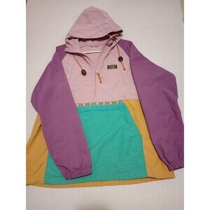 L.L. Bean Women's Large Mountain Classic Anorak LtMve/OcnTI Aztec Hooded